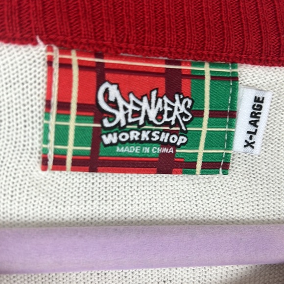 Naughty ugly Christmas sweater lights up red white gray size XL - Picture 5 of 11